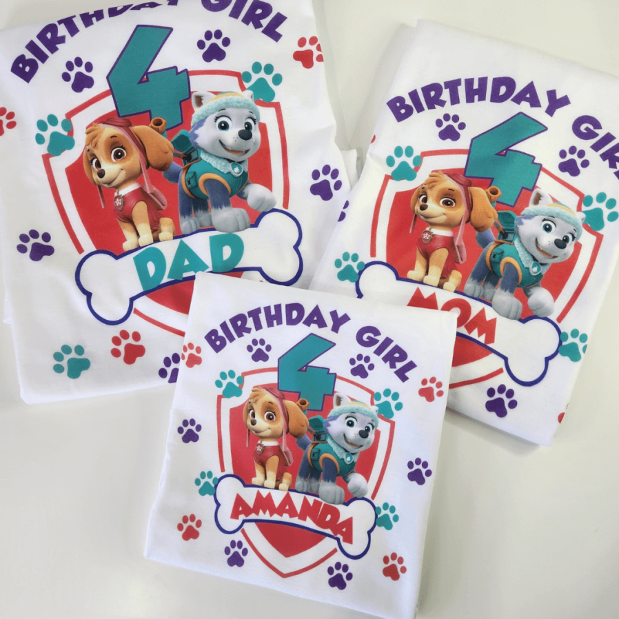 camiseta para cumpleaños - paw patrol (familia)
